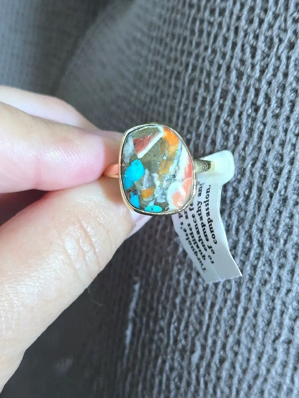 Shivam Misshapened Copper Turquoise Ring💍 - NWT